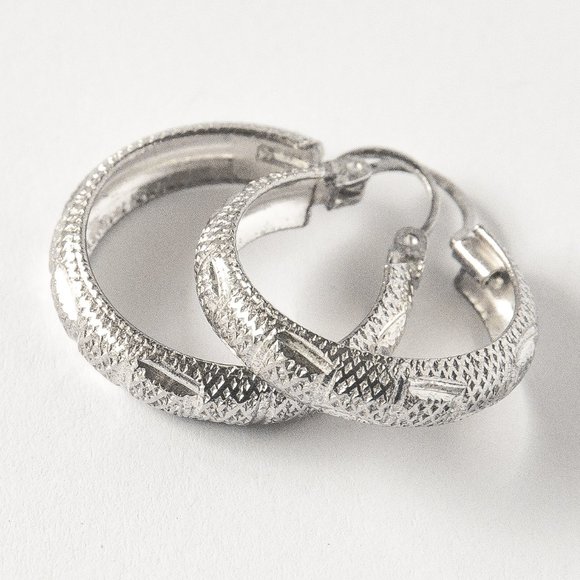 Elegant Sterling Silver Hoops - Picture 1 of 4